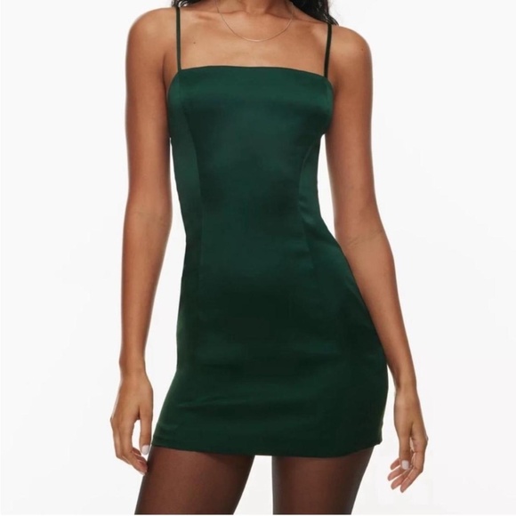 Aritzia Sunday Best Shimmer Green Mini Dress - Picture 1 of 2
